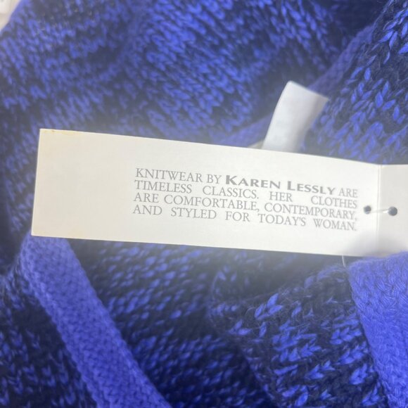 Karen Lessly Cardigan Sweater Womens 2X Blue Black New - Picture 9 of 10